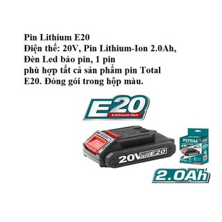 20V Pin và Sạc TOTAL  TBLIE2001/TFBLI2001/TFBLI2002/TCLIE2002/TFCLI2001/TFCLI2003/ TUCLI2001