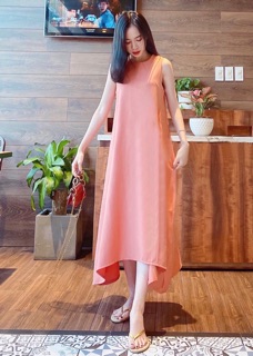 Đầm suông hồng ruốc (kèm hình thật)