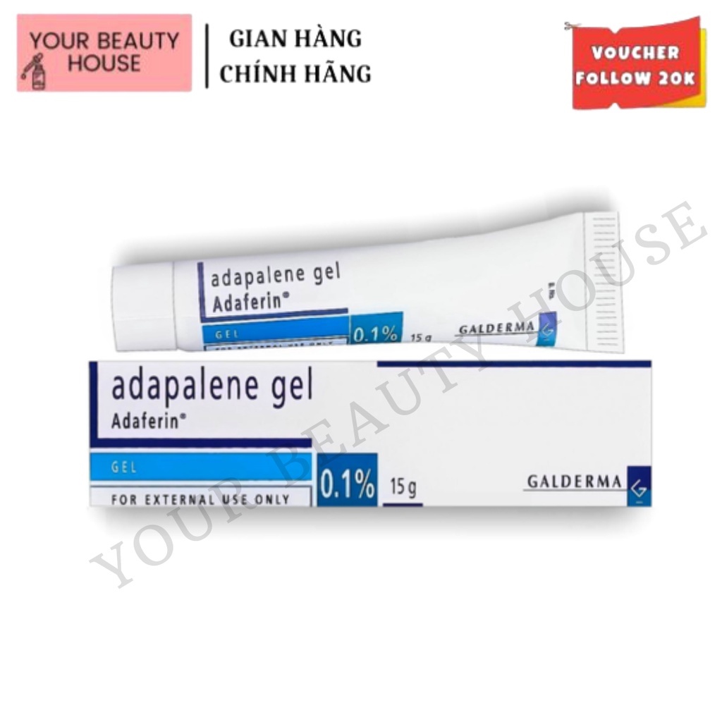 Kem giảm mụn Adaferin Adapalene Gel 0.1% Galderma chính hãng