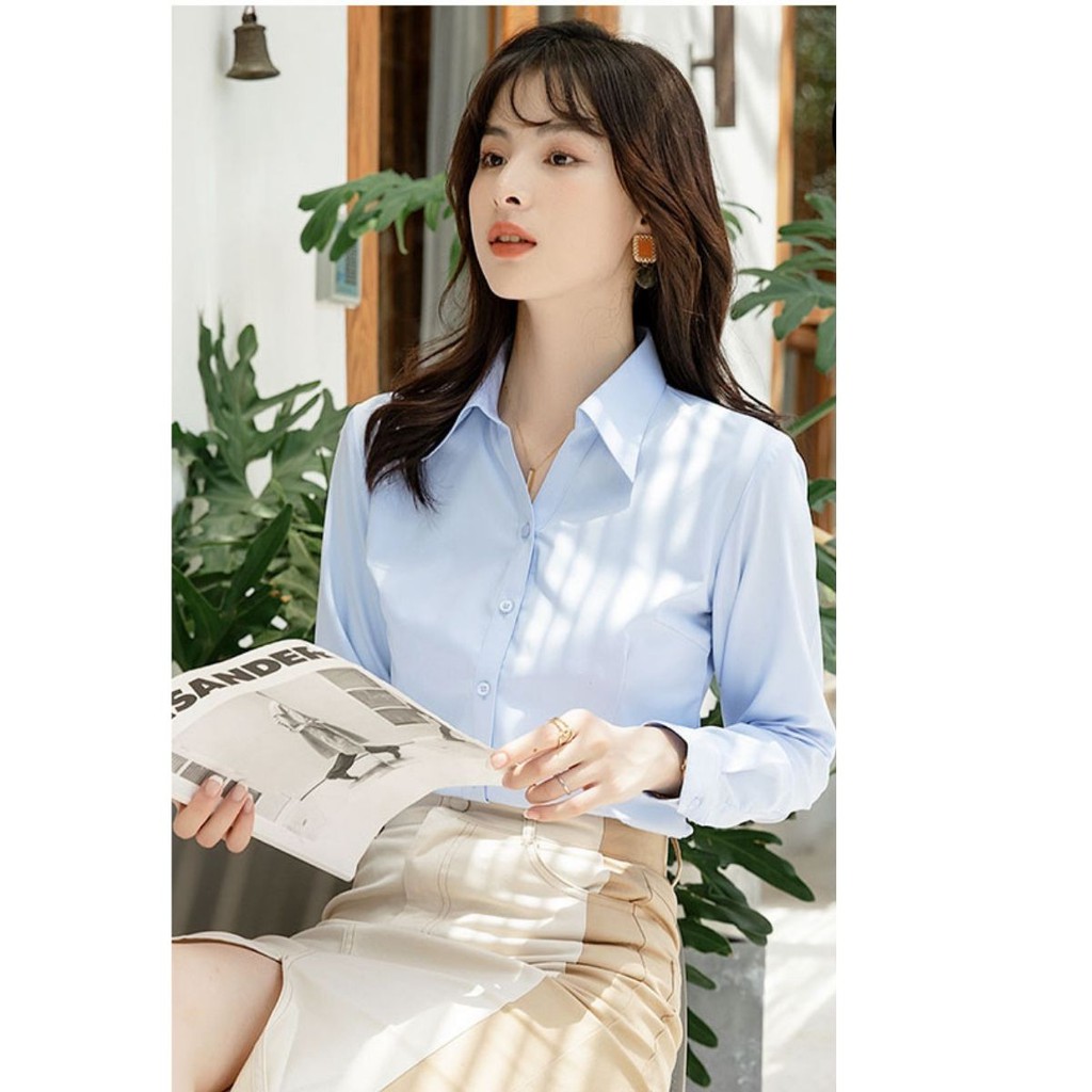 Áo sơ mi Công Sở Nữ Cổ Đức Phom Ôm Vừa, Sơ Mi Basic Nhiều Màu Quyên Fashion AA539
