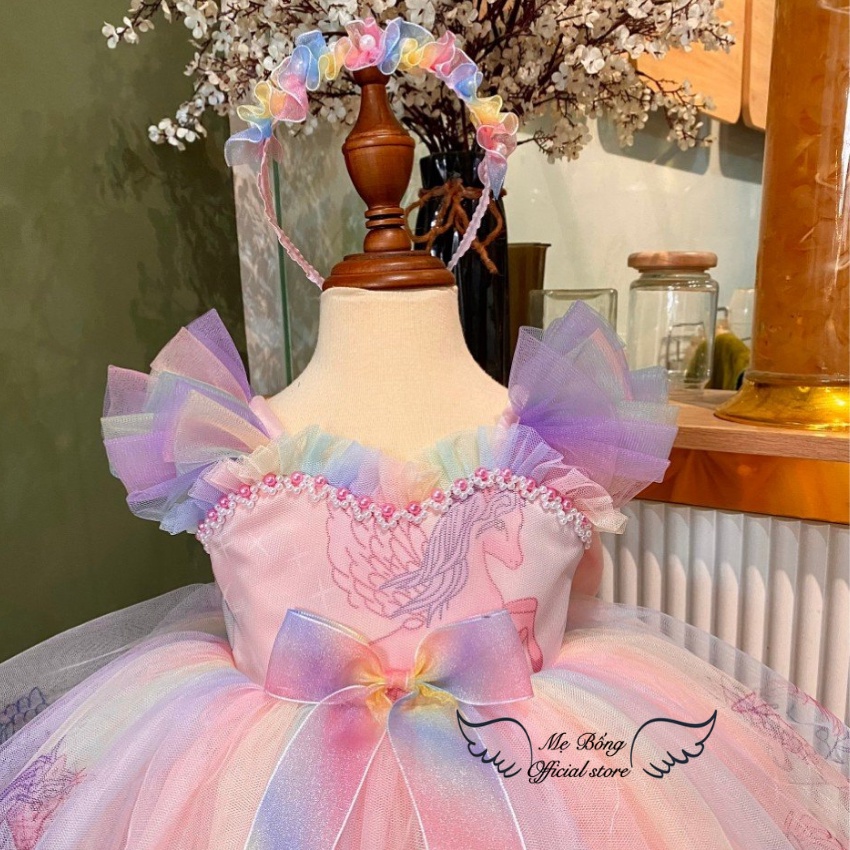 Đầm Công Chúa Bé Gái Đầm Tầng Công Chúa Váy Phồng Chân Váy Xòe Cho Bé Gái 1 Tuổi Mẹ BốngPrincess dress