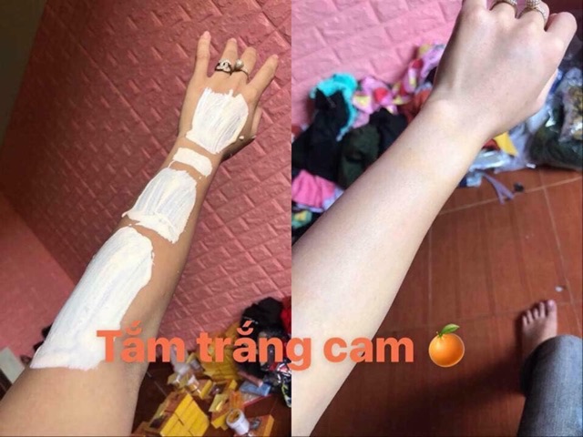 Tắm trắng vitamin C cam