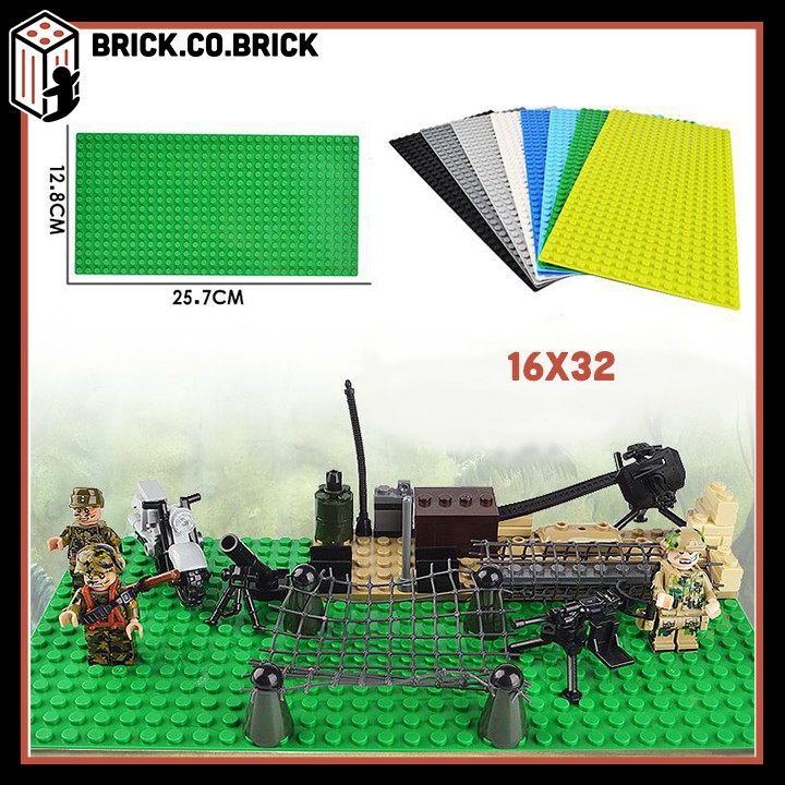 Tấm nền - Đế gắn trưng bày -Base 16x32 nút - Đồ chơi lắp ráp xếp hình minifig - Loại dày - Dẻo - Nhiều màu