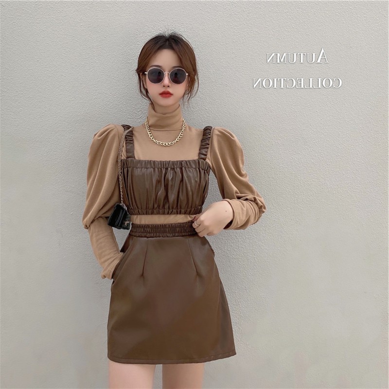 Đầm Da Size Lớn Thời Trang Thu Đông Dành Cho Nữ