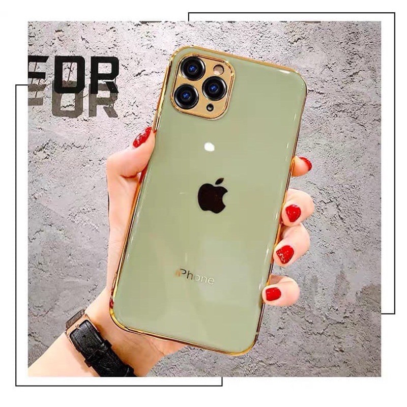 ⚡ốp lưng iphone ⚡ viền mạ vàng 24k logo táo độc lạ dẻo bóng ip 6,6s/6-6s-plus/7,8/7,8 plus/X-Xs/XSmax/11/11-pro max