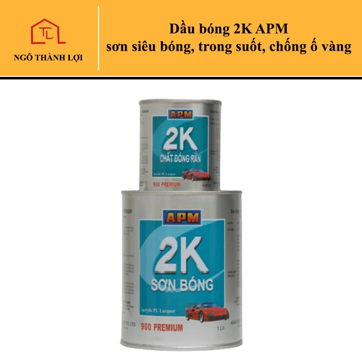 Dầu bóng 2K APM sơn siêu bóng, trong suốt, chống ố vàng - Sơn bóng 2K Clear APM