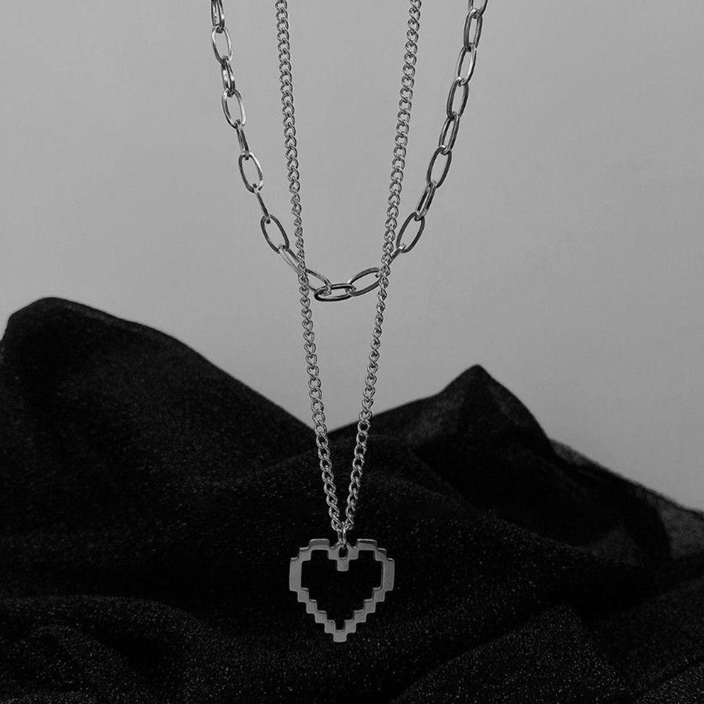 Dây Chuyền Thép Titan Nhiều Lớp Phong Cách Hip Hop Thời Trang Cho Nữ