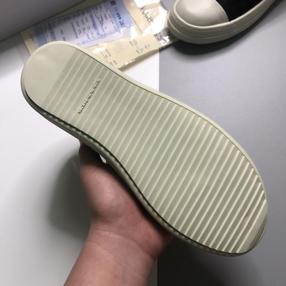 Giày Rick Owen, Giày Thể Thao Sneaker Rick Own Đen Cổ Thấp Đế Thơm Hương Vani, Đế Khâu Full Size Nam Nữ