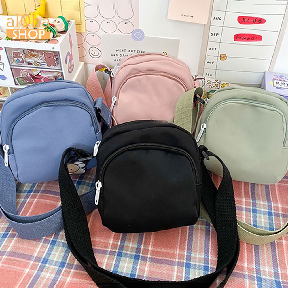 Túi đeo chéo vải bố canvas T0590 nữ trơn mềm, đẹp phong cách trẻ trung, cá tính