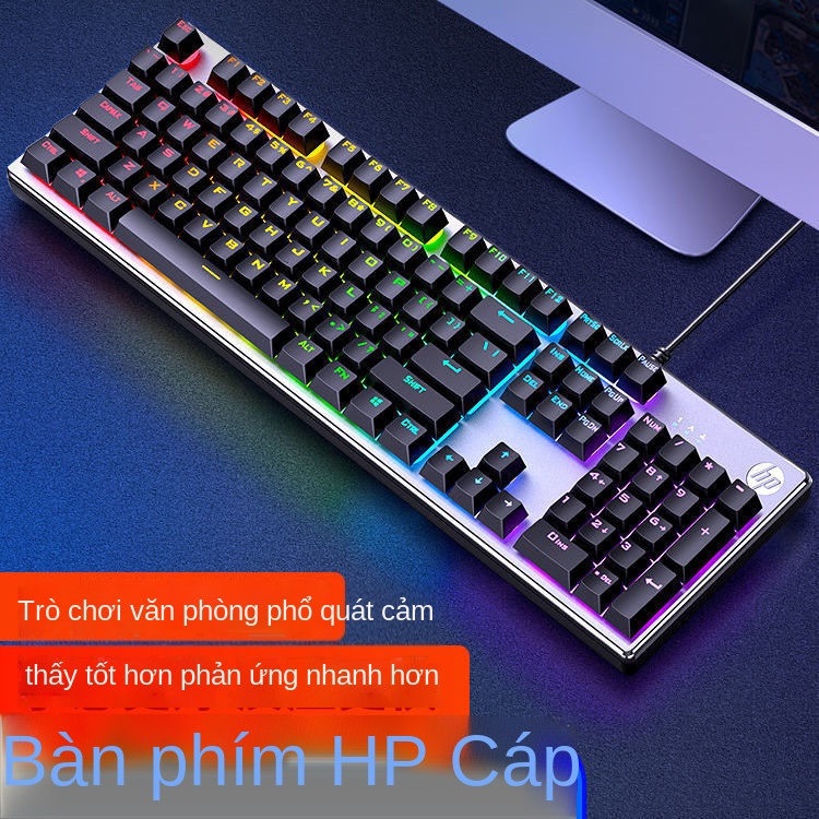 Bộ bàn phím và chuột thao tác có dây HP / HP K500 chơi game máy tính văn phòng kim loại đánh máy