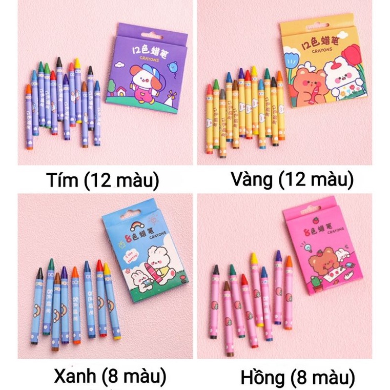 Hộp Bút Sáp Màu 8 Màu và 12 Màu