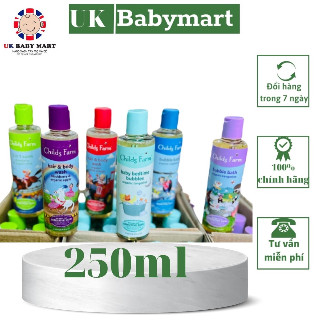 Sữa tắm gội toàn thân childfarm cho bé, chính hãng, thơm phức, giữ mùi thơm rất lâu