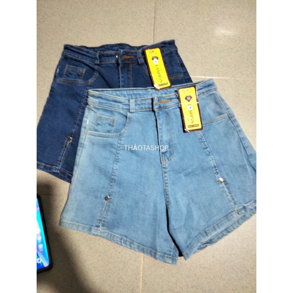 Quần short xẻ đùi chất vải Jeans co giãn hàng y hình + Clip chính chủ