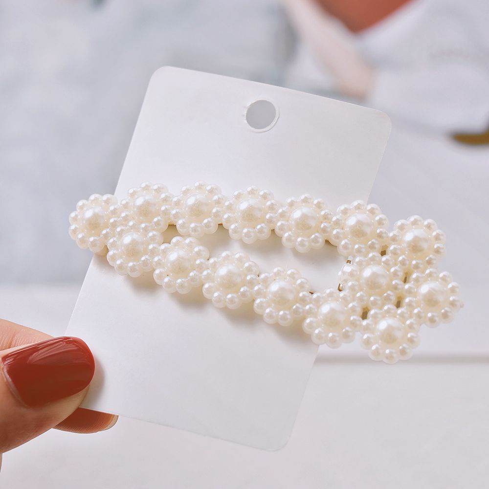 Kẹp Tóc Đính Ngọc Trai Giả Phong Cách Hàn Quốc Thiết Kế Mới