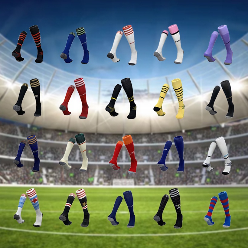 Vớ ống dài mẫu 21-22 chống trượt chủ đề các câu lạc bộ bóng đá dùng tập luyện dành cho người lớn