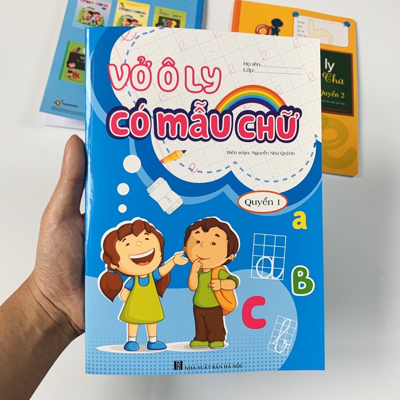 COMBO 3 VỞ Ô LY TẬP VIẾT có mẫu chữ và các mẫu câu theo mức độ tăng dần cho bé