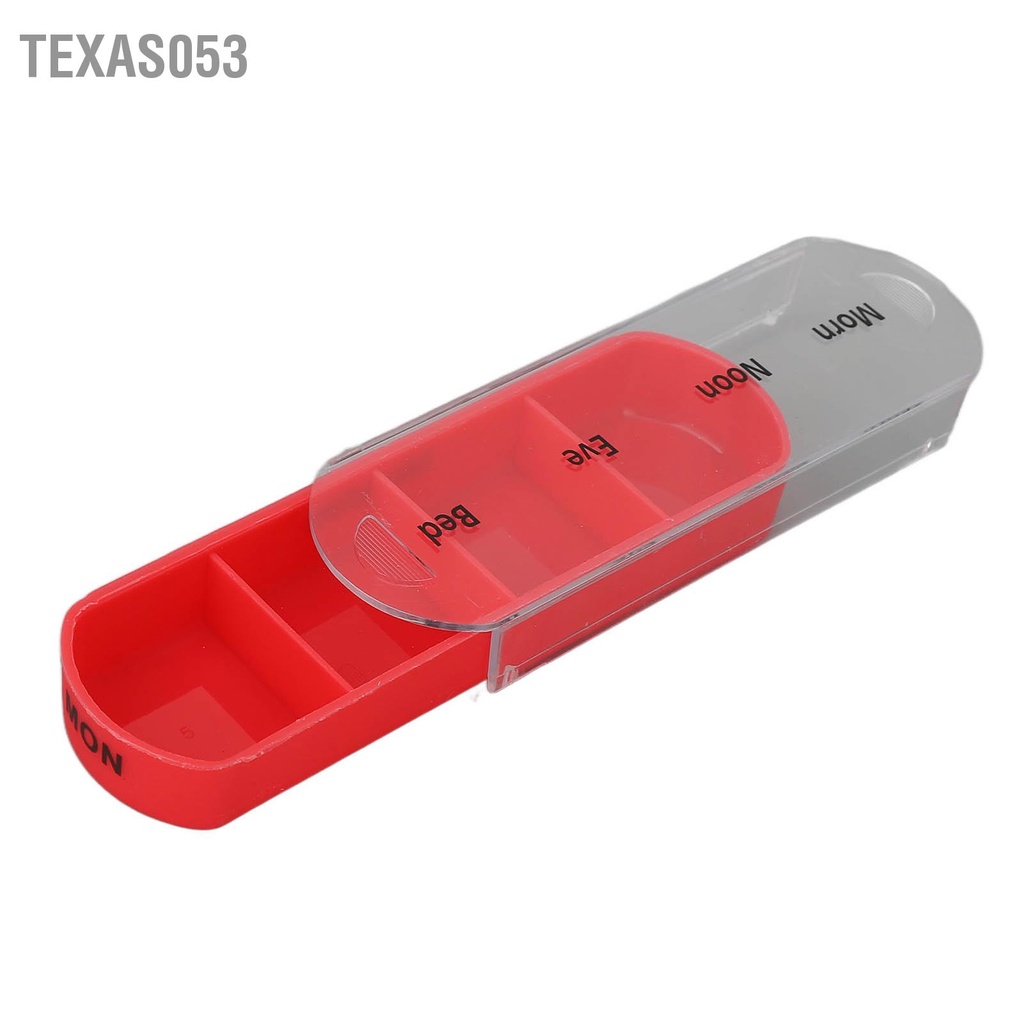 Texas053 Hộp thuốc 7 cái màu Di động 28 dạng lưới Máy phân phối có túi lưu trữ