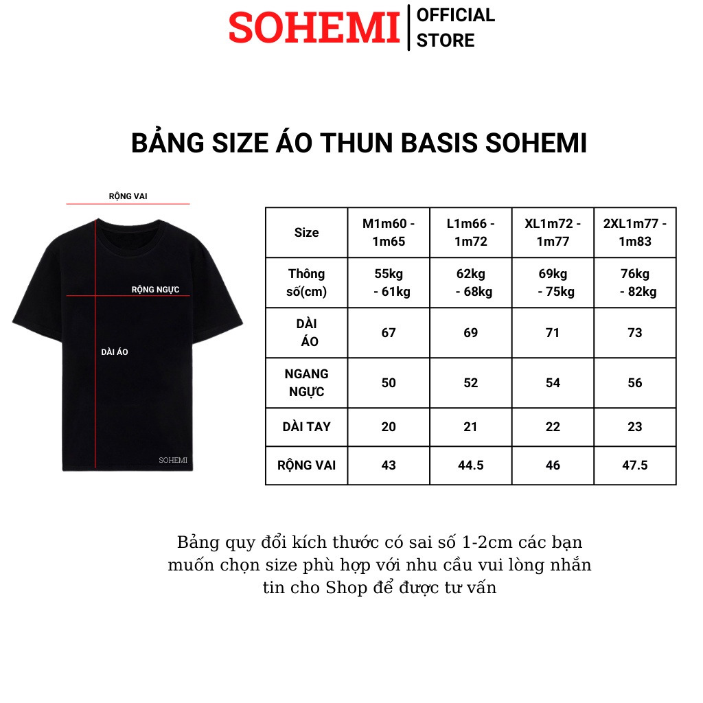 Áo thun nam cổ tròn in LOGO thương hiệu SOHEMI màu GALAXY vải cao cấp co giãn 4 chiều