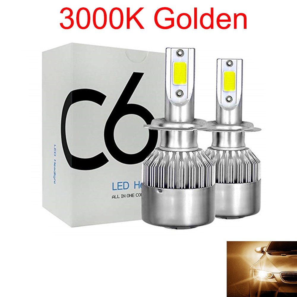 Bóng đèn pha phá sương mù  C6 LED H1 H3 H4 H7 H8 H9 H11 H13 H27 siêu sáng công suất 40W dành cho xe hơi