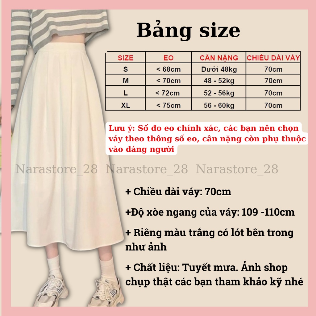 Chân váy dài xòe 70cm vải tuyết mưa dáng công sở