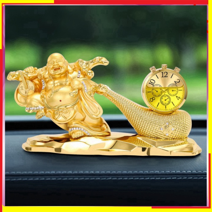 [GIÁ SỐC - HÀNG CHÍNH HÃNG] Tượng Phật Di Lặc kéo bao tiền vàng trang trí nhà cửa, taplo ô tô phong thủy