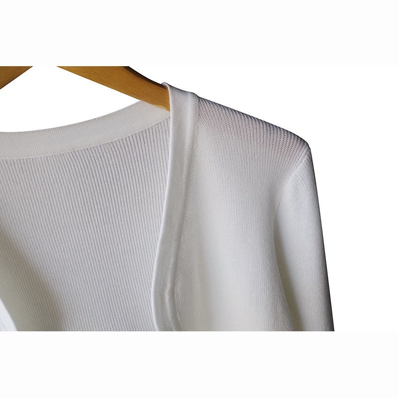 Áo Khoác Cardigan Dệt Kim Dáng Ngắn Tay Dài Lưng Cao Thời Trang Mùa Hè Cho Nữ