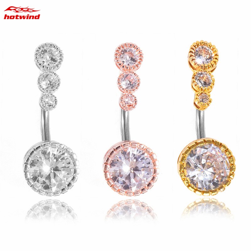 Set 4 Khuyên Rốn Đính Đá Thời Trang Cho Nữ