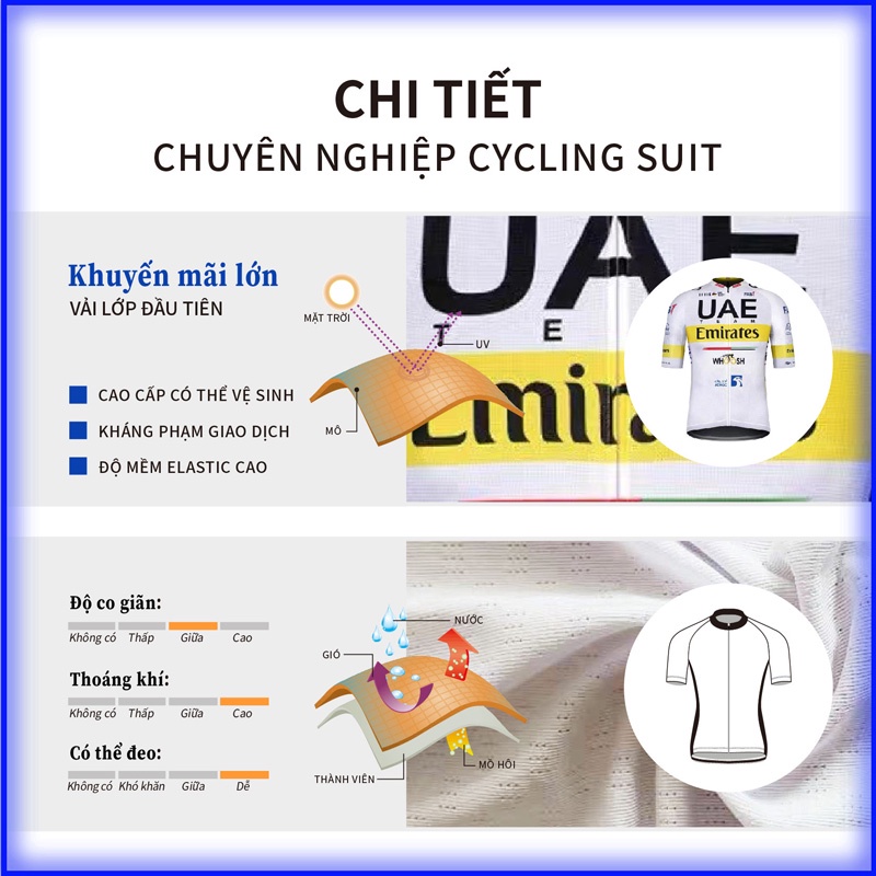 UAE Bộ Quần Áo Đi Xe Đạp Thể Thao Cho Namquần đạp xe