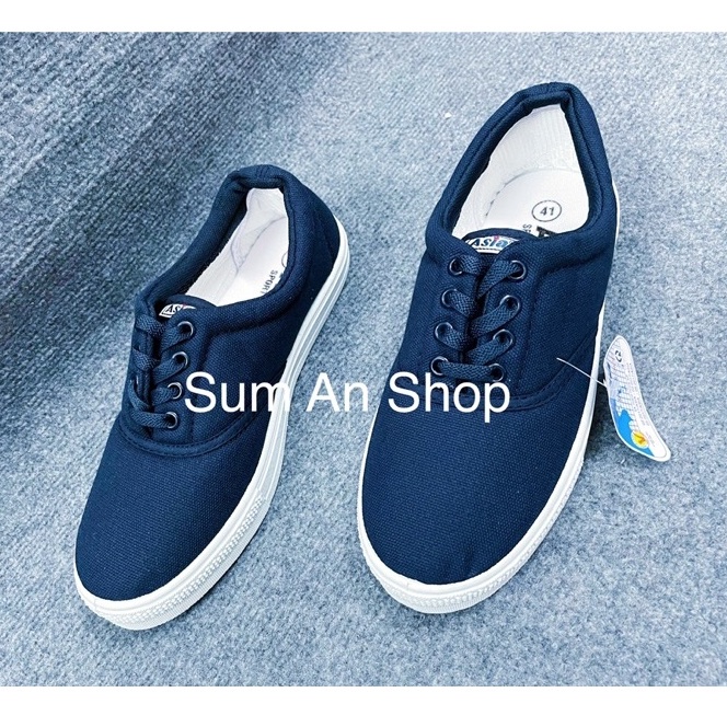 Giày thể thao ASIA vải cột XANH NAM