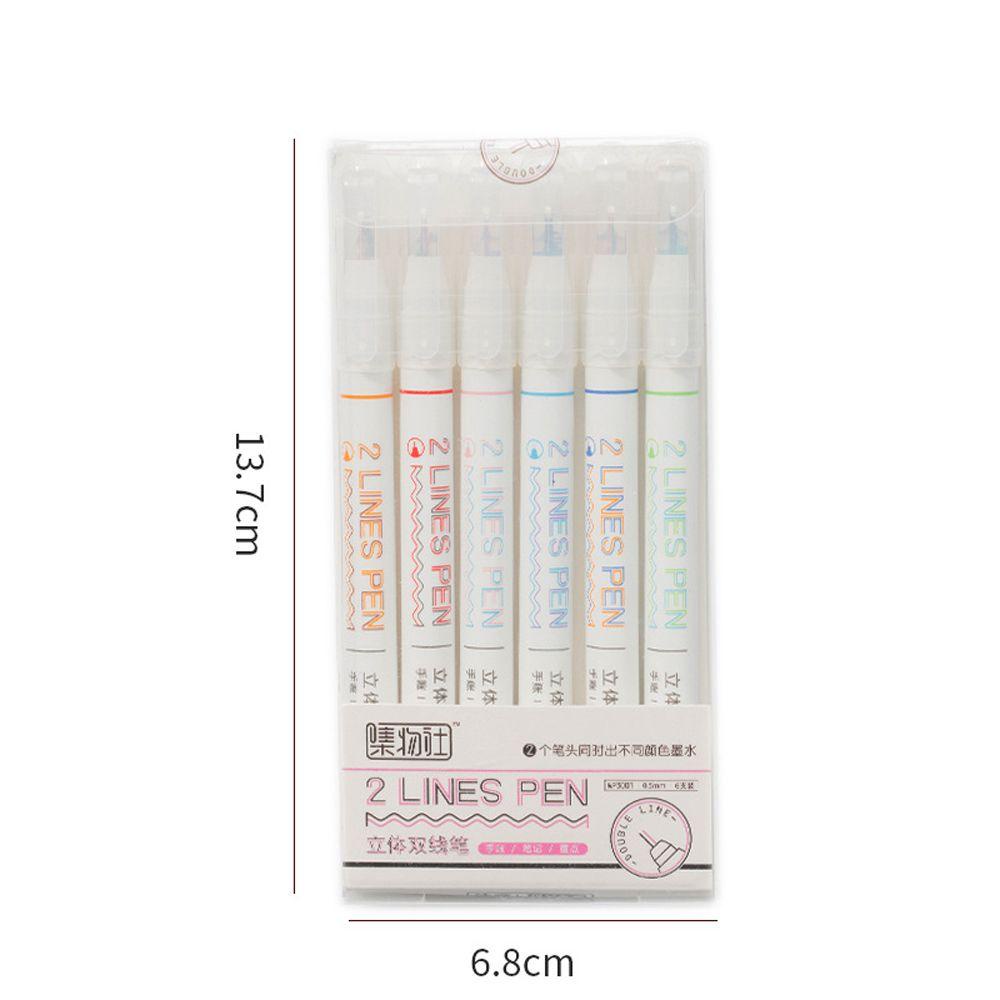 Set 6 Bút Mực Gel Hai Màu Sáng Tạo Dành Cho Học Sinh / Nhật Ký