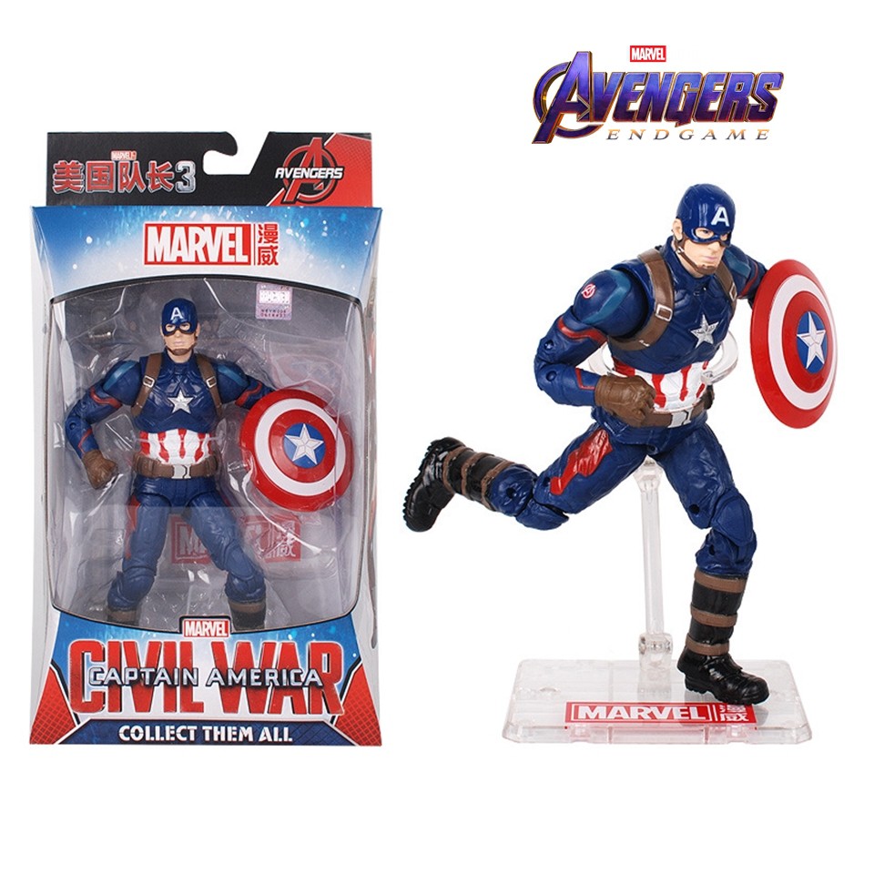 Mô hình Đội Trưởng Mỹ Captain America trong phim Civil War của Marvel - Có đế trưng bày