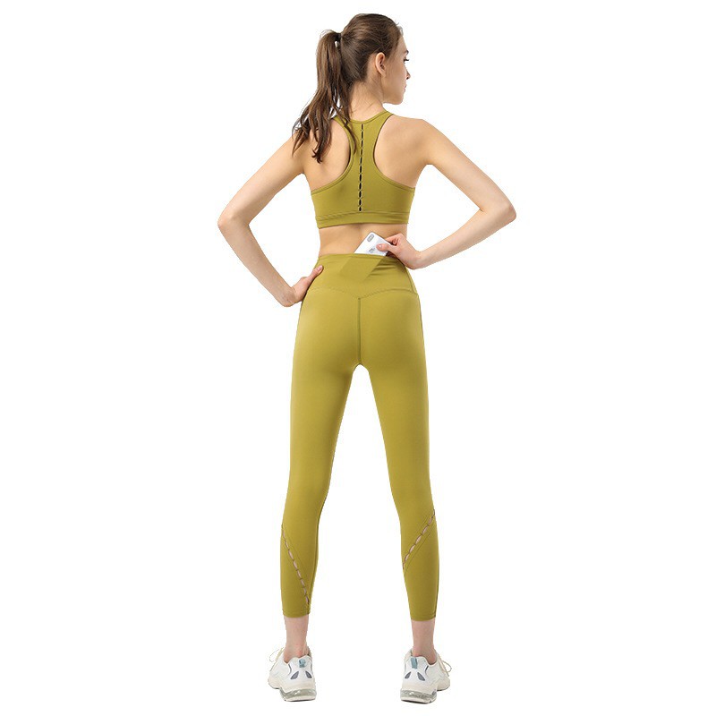 Bộ Đồ Tập Yoga Thiết Kế Đục Lỗ Độc Đáo Thời Trang Cao Cấp Cho Nữ