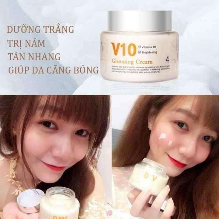 Kem Dưỡng Trắng Cao Cấp V10 Gleaming Cream Skinaz Hàn Quốc 100ml