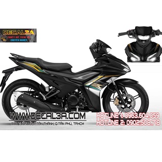 Tem Exciter 155 xe đen phối tem chỉ