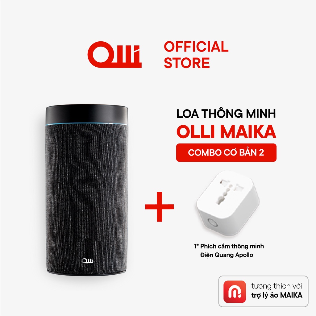 Loa thông minh OLLI MAIKA MK100B - Combo Cơ Bản 2 (kèm Phích cắm thông minh Điện Quang Apollo ĐQ SP1.1)