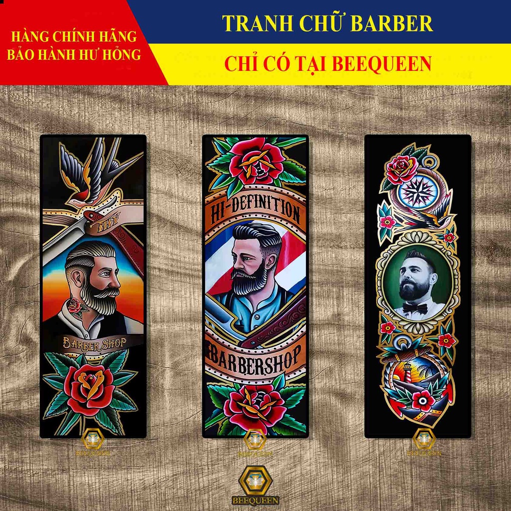 [Combo 3] Tranh trang trí barber shop phong cách nghệ thuật đường phố