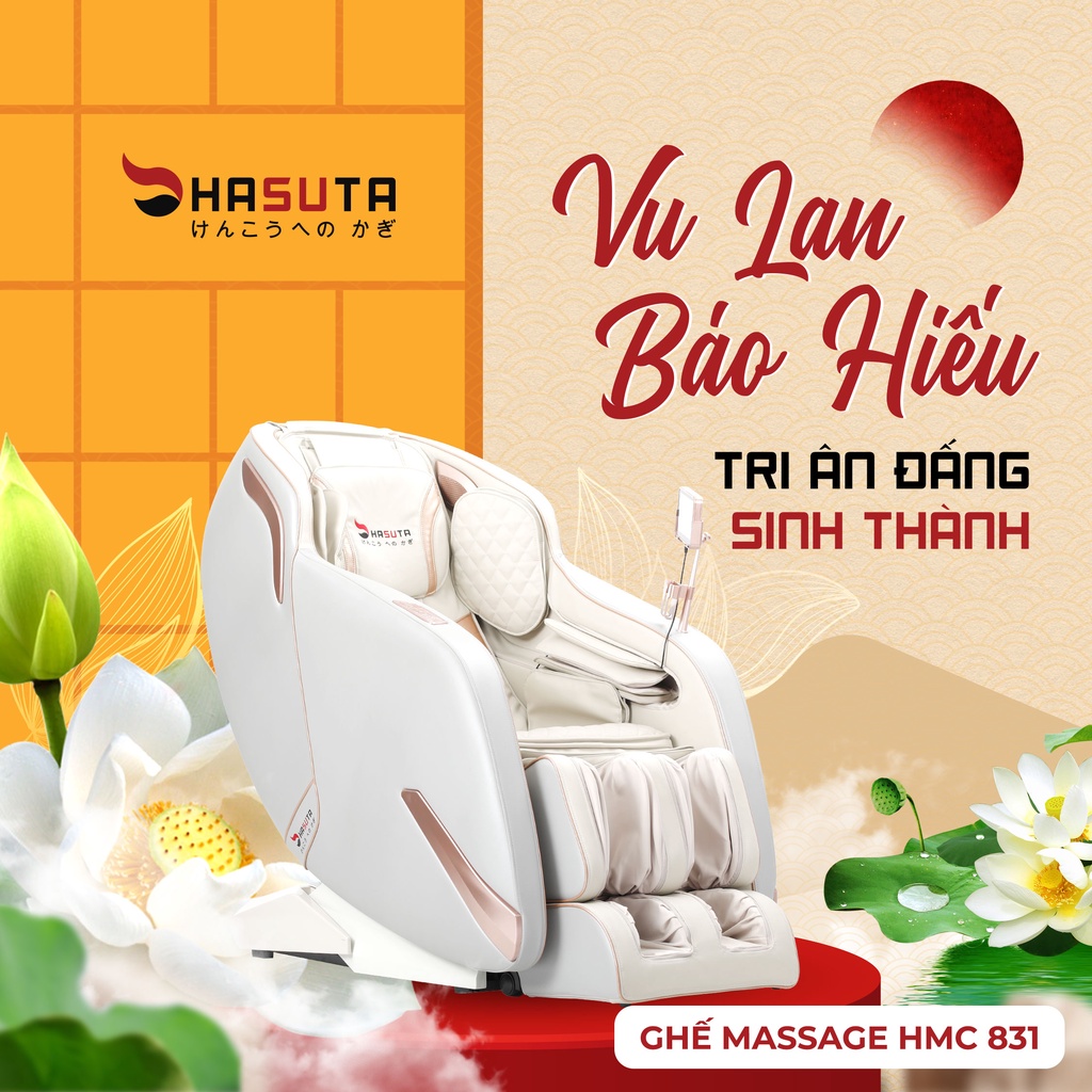 Ghế massage HASUTA HMC 831, bảng điều khiển Led, có kết nối Bluetooth, hàng chính hãng