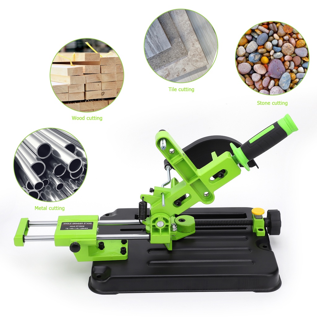BÀN KHUNG GẮN ĐẾ KẸP MÁY MÀI CẦM TAY, DỤNG CỤ CHUYỂN MÁY MÀI THÀNH MÁY CẮT, CÓ CHỈNH GÓC CẮT DIY.