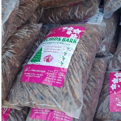 Vỏ Thông Mài Cạnh ORCHIDS BARK 1KG - LONG VÂN FARM - Giá Thể Trồng Lan