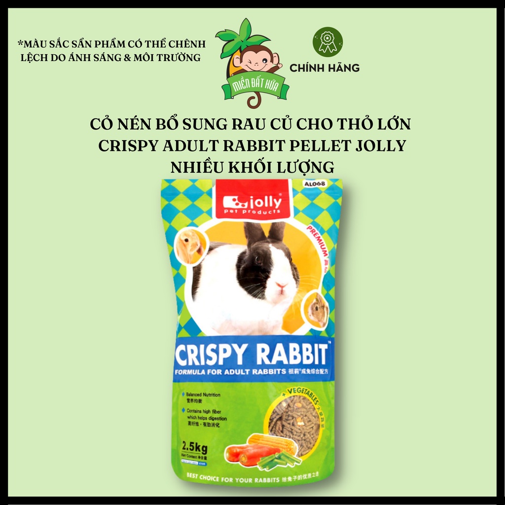 Thức ăn thỏ bọ - Cỏ nén Crispy bổ sung rau củ cho thỏ lớn chính hãng Jolly 1kg, 2.5kg gram dành cho thỏ