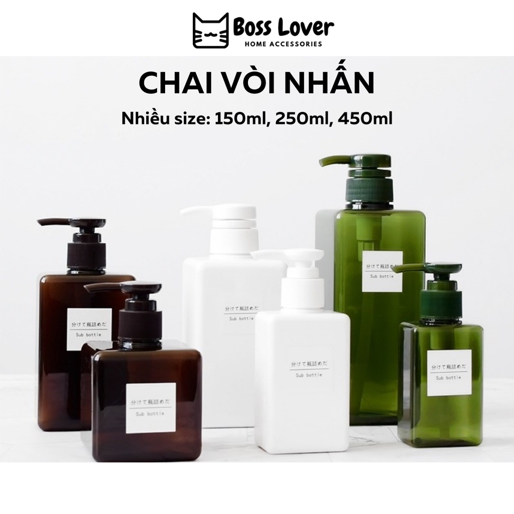 Chai/bình chiết mỹ phẩm/sữa tắm/dầu gội dạng vòi nhấn