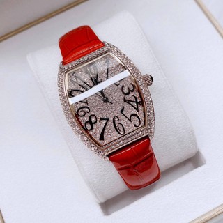 Đồng Hồ Davena Nữ Dây Da Đỏ 36mm Rose Gold Chính Hãng