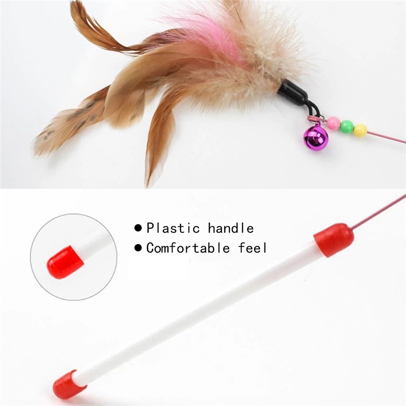 Đồ chơi que nhử mèo gắn lông vũ 100cm