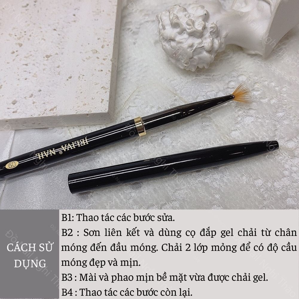 Cọ vẽ móng , cọ quạt vẽ nail rắc nhũ Jeliva số 09