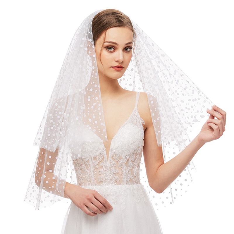 Mạng Che Mặt 2 Tầng Bằng Vải Tuyn Kèm Lược Cho Cô Dâu