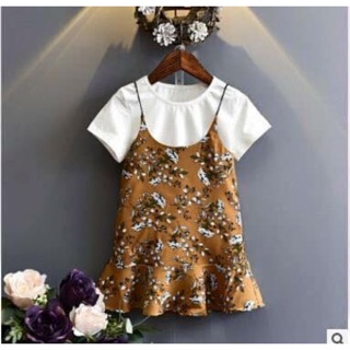 SALE Set váy yếm hoa nhí