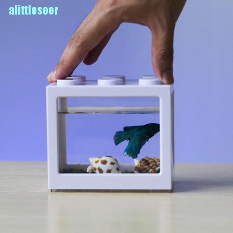 【Bar】Home Aquarium Fish Tank Cup Goldfish Jar Building Blocks Fish Tank Superposition