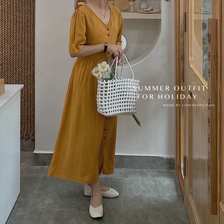 Váy thô hàn cổ V