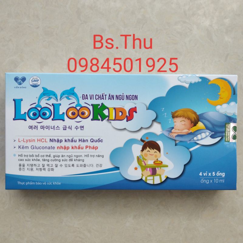 LOOLOOKIDS ĐA VI CHẤT - Hộp 20 ống- Hỗ trợ trẻ ăn ngủ ngon, tăng cường đề kháng, nguyên liệu nhập khẩu Pháp và Hàn Quốc