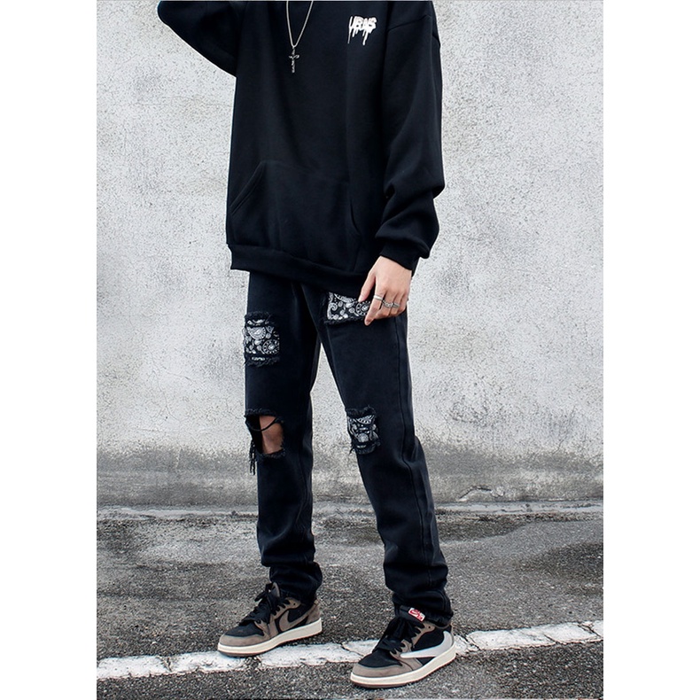 Quần Jean Rách Vá Bandana  | Ripped Bandana Patched Jean | BigBuy360 - bigbuy360.vn